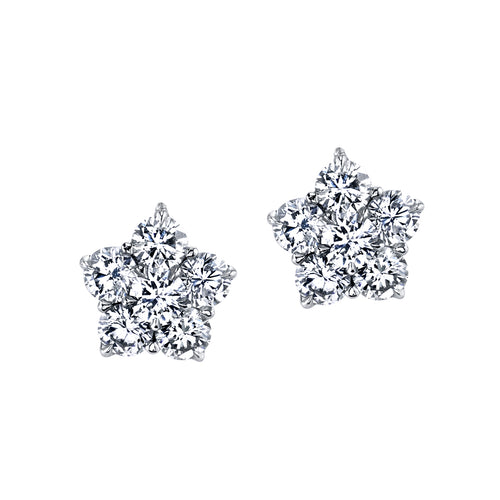 CLARISSA Diamond Cluster Earrings Petite